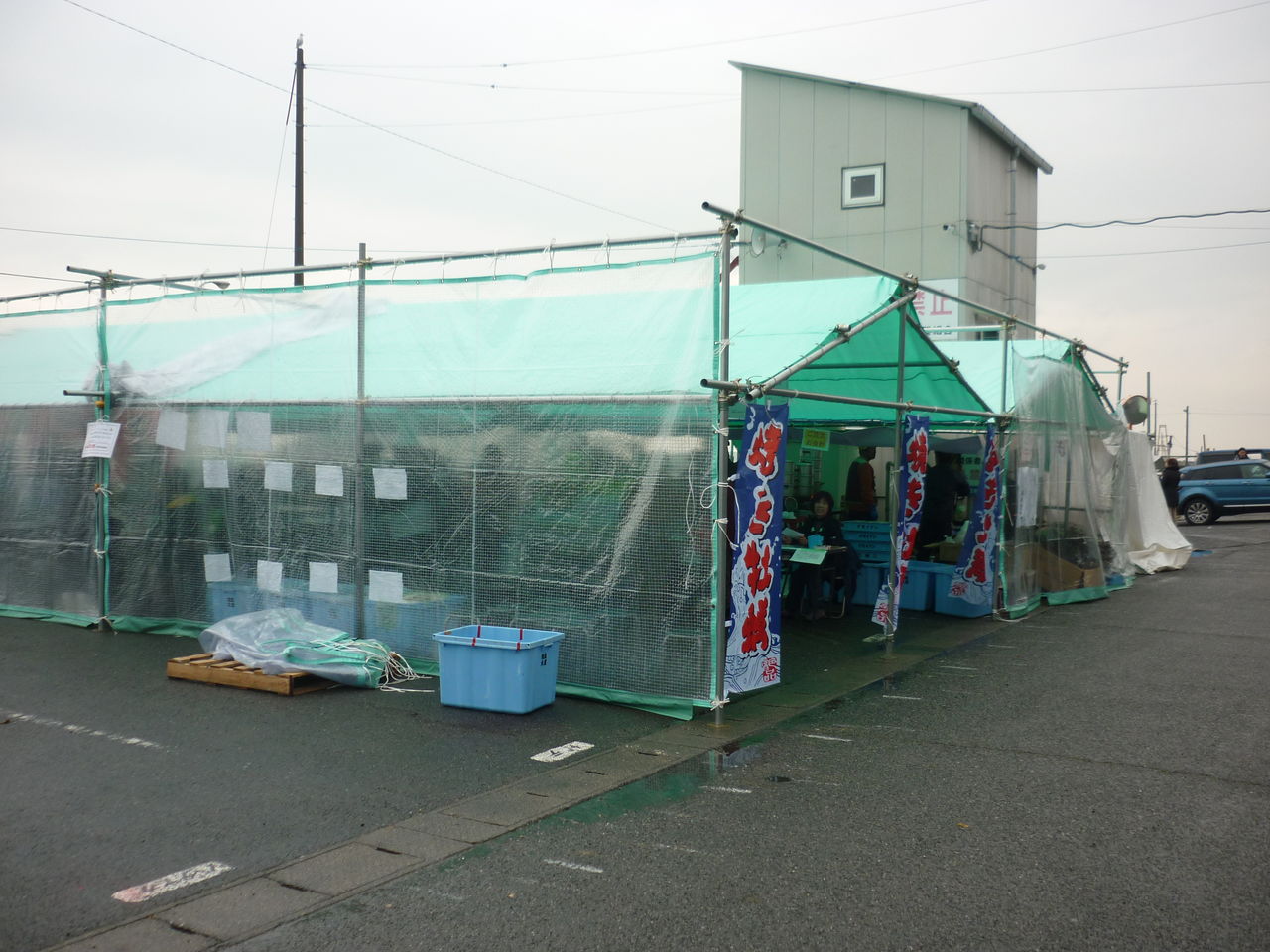 西鳥取漁港 波有手 のカキ小屋オープン 紀淡海峡釣景色 西鳥取漁港 波有手 のカキ小屋オープン 紀淡海峡釣景色