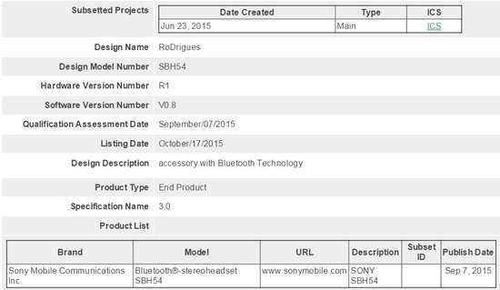 Xperia Z5シリーズ対応ヘッドセット「SBH54」がBluetooth認証通過