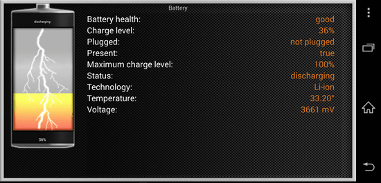 「Z - Device Test」でバッテリーの情報チェック