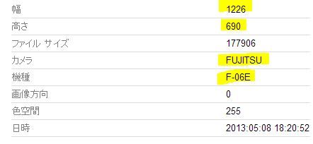 ARROWS NX F-06Eのカメラで撮影された写真が登場