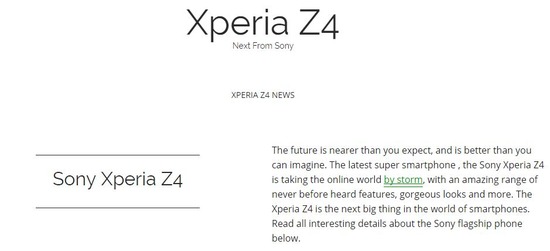 XPERIA Z4の最新(?)情報サイト