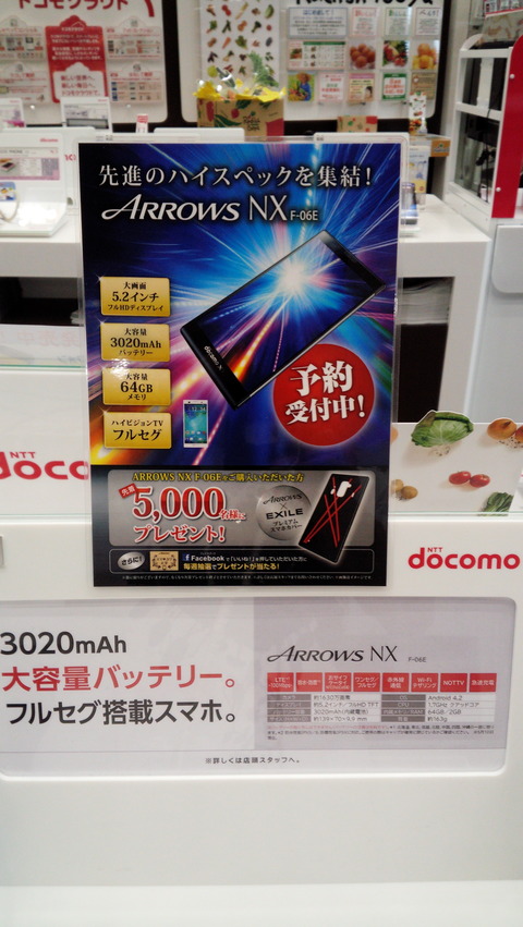 ARROWS NX F-06Eのカメラ撮影写真1