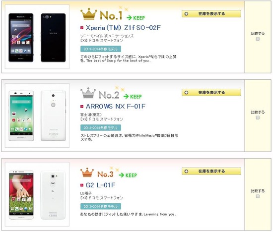 Xperia Z1fが人気なドコモオンラインショップ