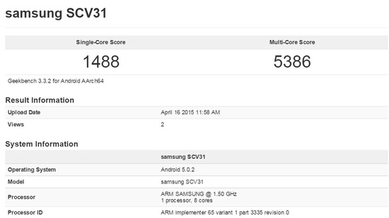 au galaxy s6 edge scv31のベンチマーク結果