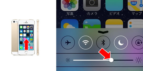 iPhone5s&iPhone5c ディスプレイの明るさ変更方法