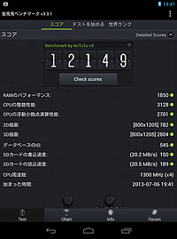 NEXUS7(ネクサス7)のベンチマーク結果