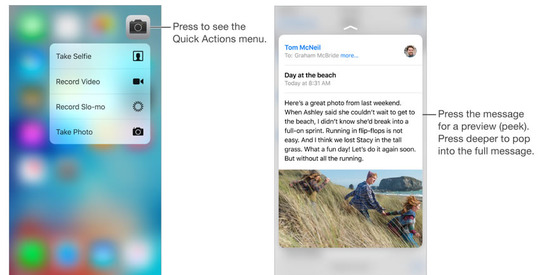 iPhone6sの3Dタッチ機能について