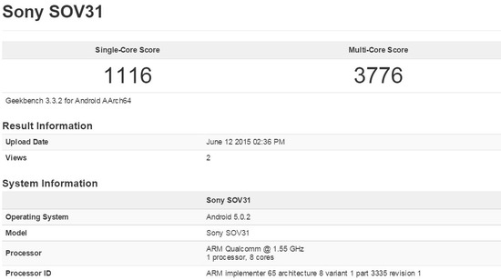 au xperia z4 sov31のベンチマーク スコア