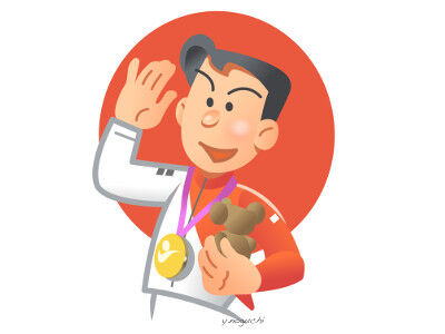 オリンピックイラスト カヌーイラスト 表彰台イラスト 東京 Nonちゃんイラストブログ
