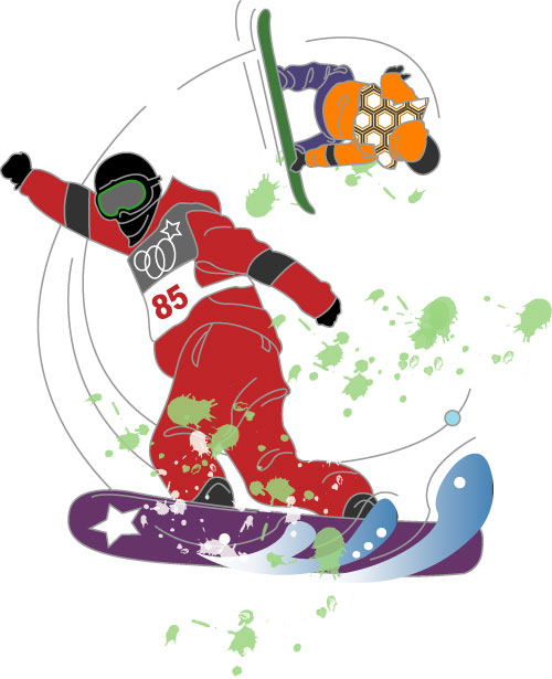 スノーボードイラスト 冬期オリンピックイラスト 冬のスポーツイラスト Nonちゃんイラストブログ