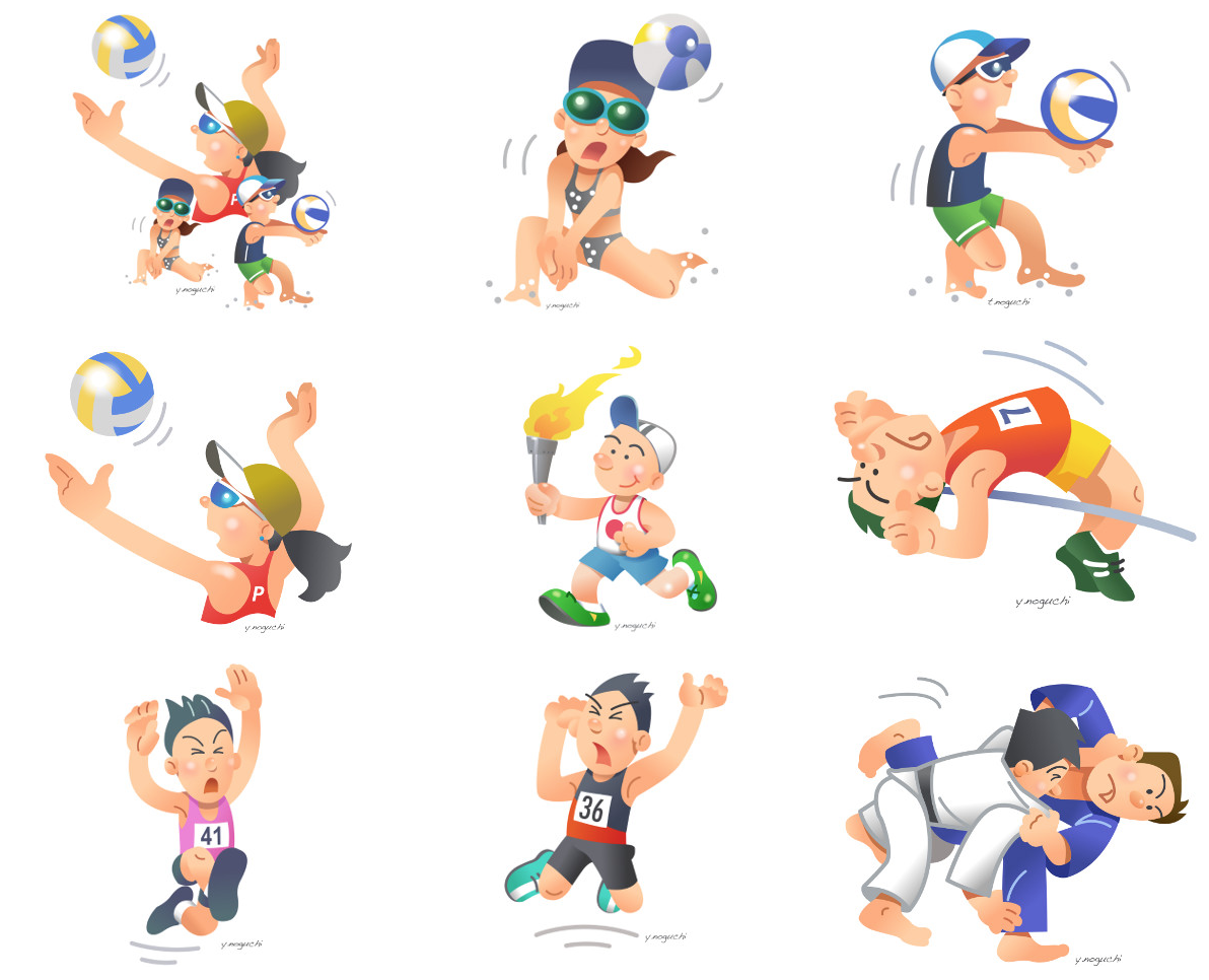 個性豊かなスポーツイラスト 卓球イラスト 体育大会イラスト 体育の日イラスト Nonちゃんイラストブログ