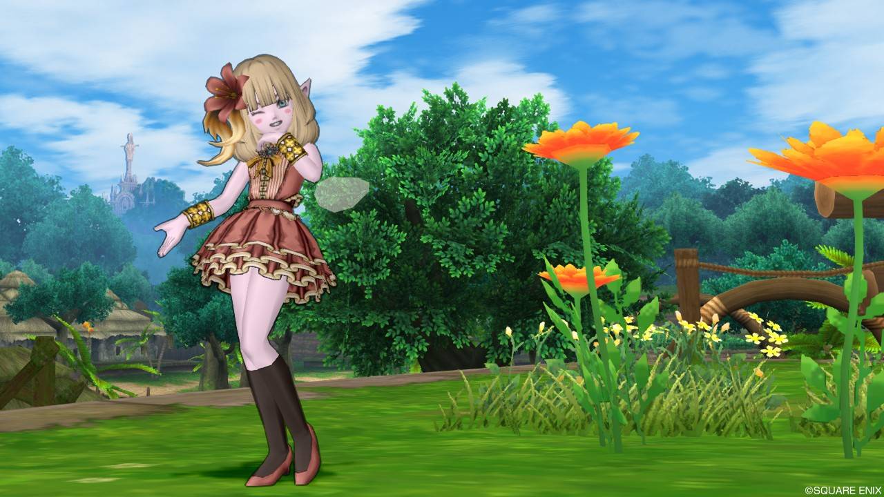 今日のコーデ パピヨンドレス上 小悪魔ドレス下 ドラクエ10 ドラクエ10 エルフの羽根は食べられませんっ