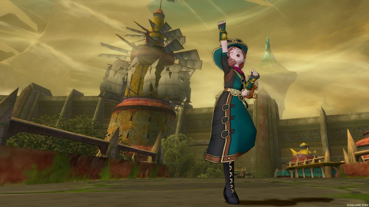 今日のコーデno 164 さすらいのコート上 機工博士のコート下 ドラクエ10 ドラクエ10 エルフの羽根は食べられませんっ