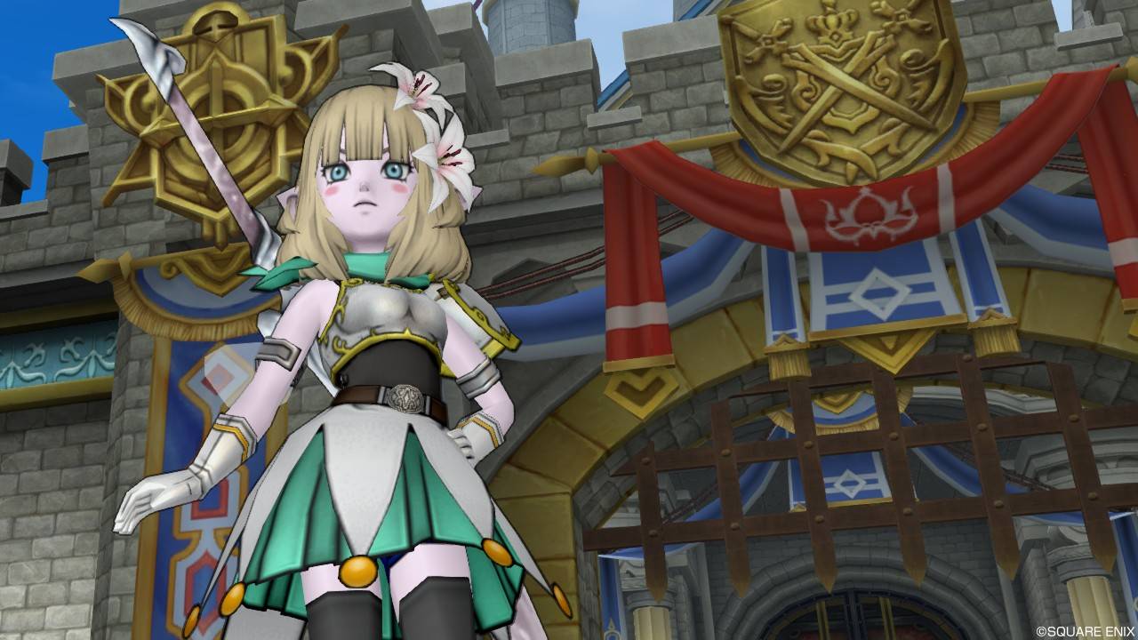 今日のコーデ 小さな英雄のよろい 道化師の服下 ドラクエ10 ドラクエ10 エルフの羽根は食べられませんっ