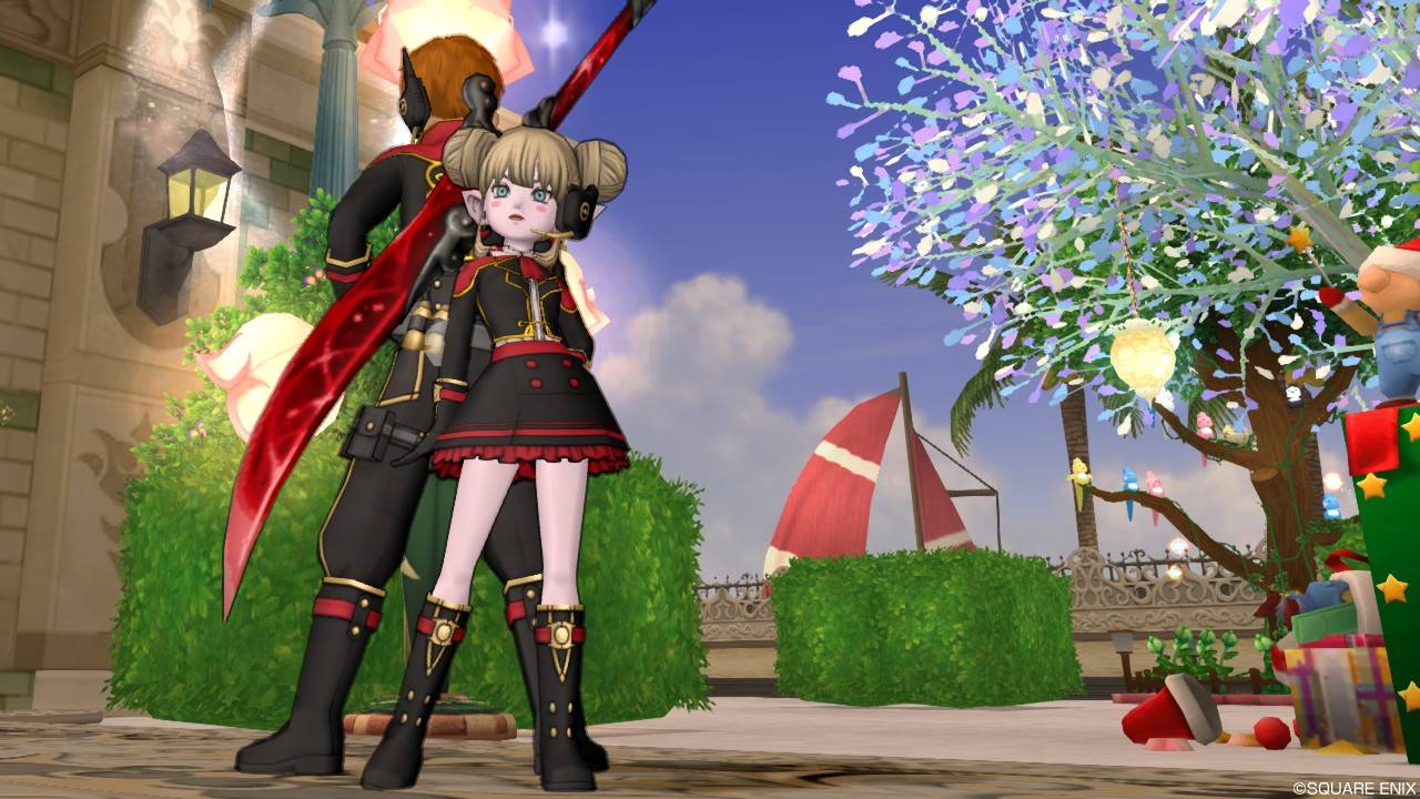 今日のコーデ クイックジャケットと防衛軍装備を使ったペアコーデ ドラクエ10 ドラクエ10 エルフの羽根は食べられませんっ