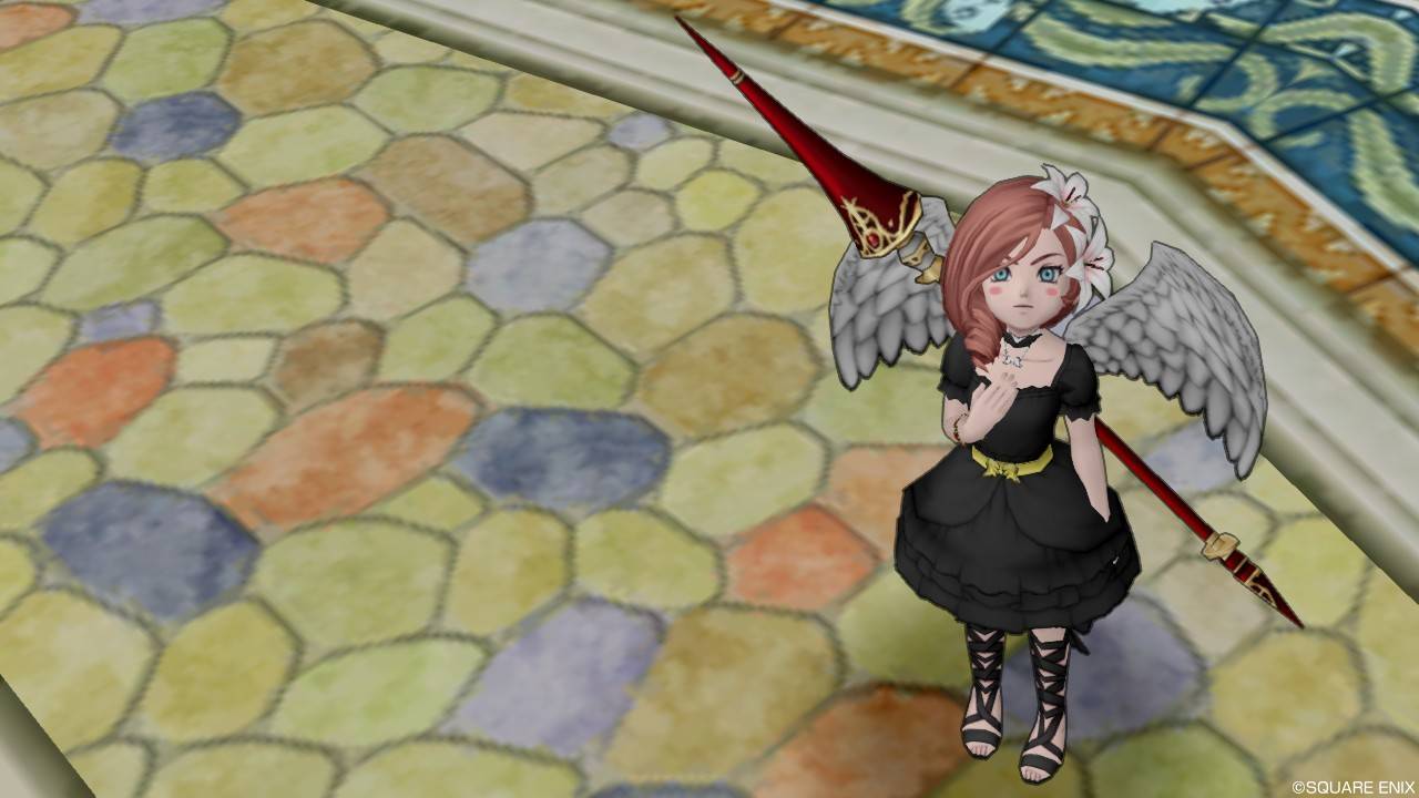 今日のコーデ リリーコサージュ 天使のドレス ドラクエ10 ドラクエ10 エルフの羽根は食べられませんっ