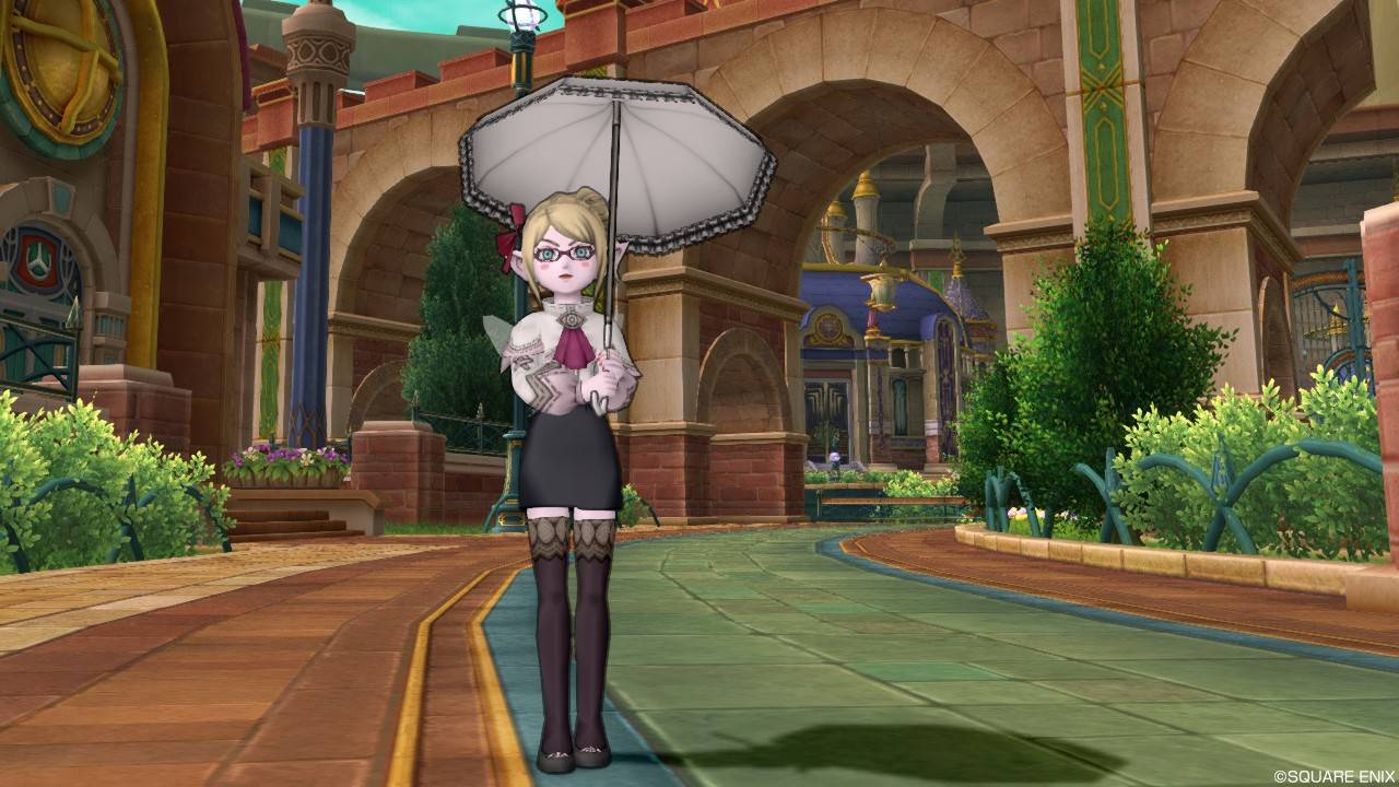 今日のコーデno 140 クルーガースーツ上 タイトスカート ドラクエ10 ドラクエ10 エルフの羽根は食べられませんっ