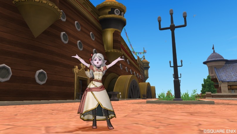 今日のコーデ セピアンフリル上 占い師の服下 ドラクエ10 ドラクエ10 エルフの羽根は食べられませんっ