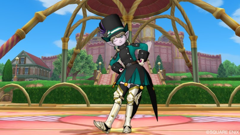 今日のコーデ 究明者のコート上 道化師の服下 ドラクエ10 ドラクエ10 エルフの羽根は食べられませんっ