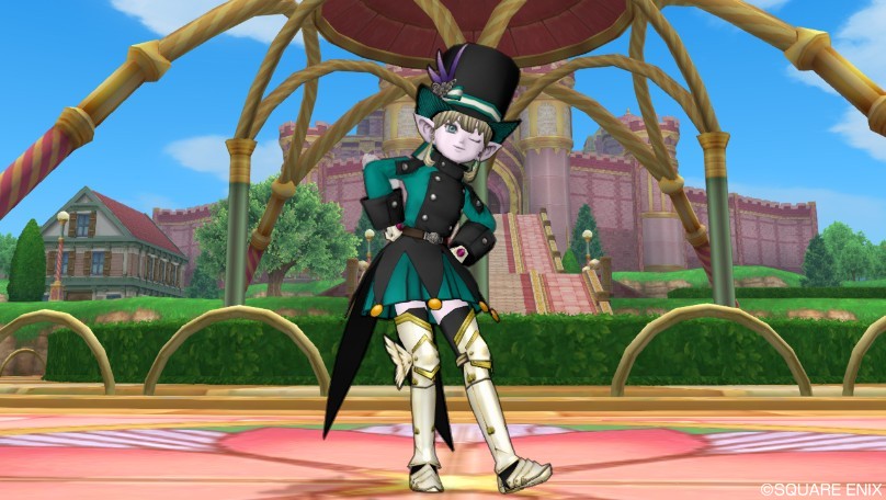 今日のコーデ 究明者のコート上 道化師の服下 ドラクエ10 ドラクエ10 エルフの羽根は食べられませんっ