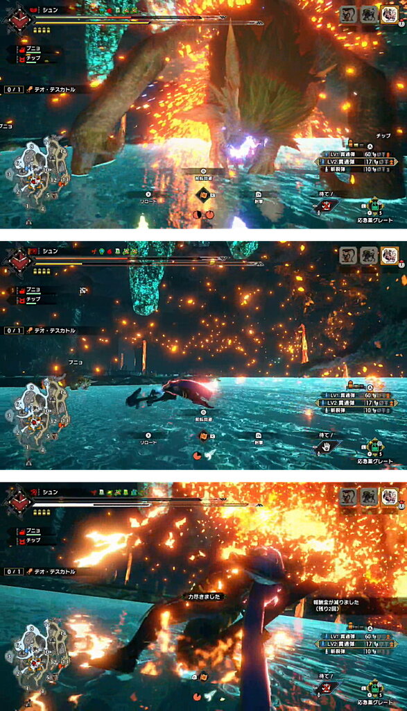 184 煉獄の主 怒れる炎帝 Mr 5 テオ テスカトル モンハンサンブレイク モンハンライズ サンブレイク ライトボウガン担いで行きます 狩