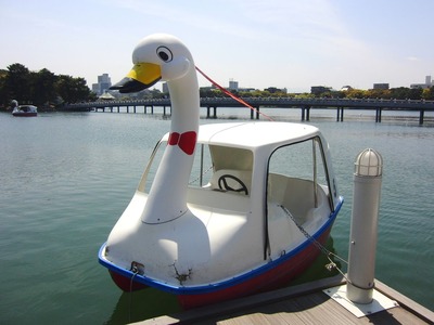 Swan_boat_at_Ohori_park