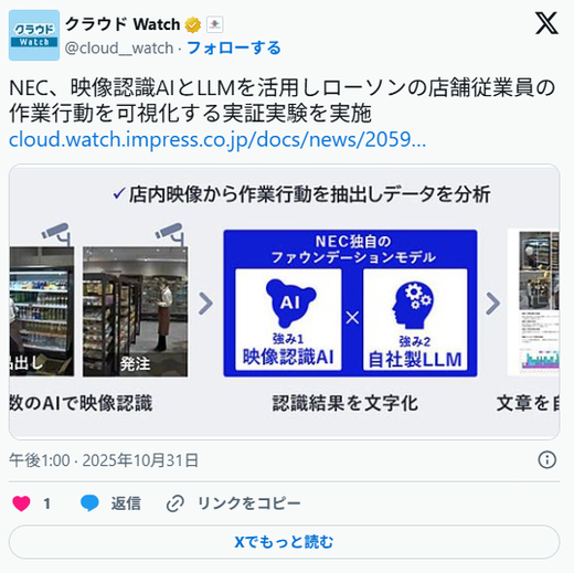 AI로 게으른 직원 감시 시스템. 일본 로손에 시범 도입