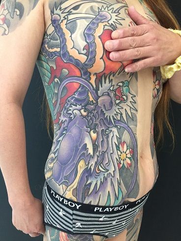 胸割り姉さん完成な日 栃木県鹿沼市 宇都宮市のドラゴンタトゥースタジオ Dragontattoostudio