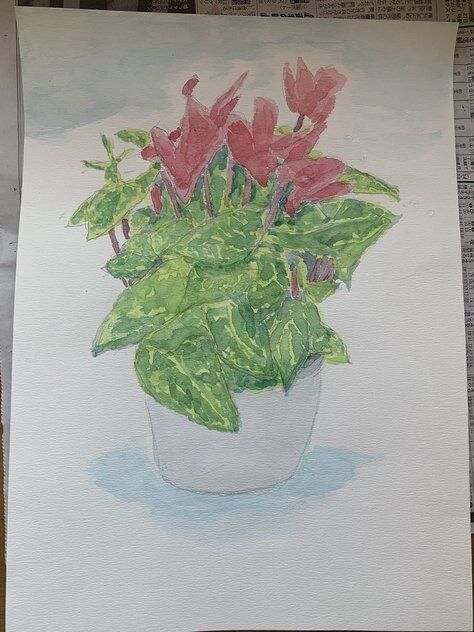 M. G. S. S. 水彩画 植物 1830年 Fresh green park landscape 2025 watercolor painting by Yoshimoto