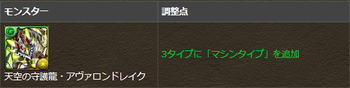 パズドラ　アヴァロンドレイク　副タイプ追加