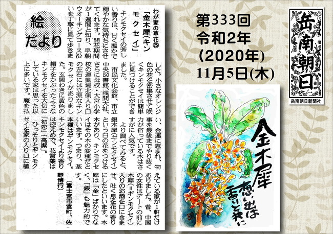 0201105キンモクセイ（岳南新聞）