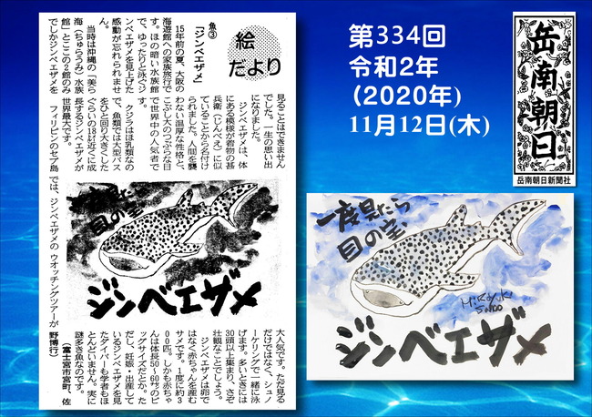 0201112ジンベイザメ（岳南新聞）
