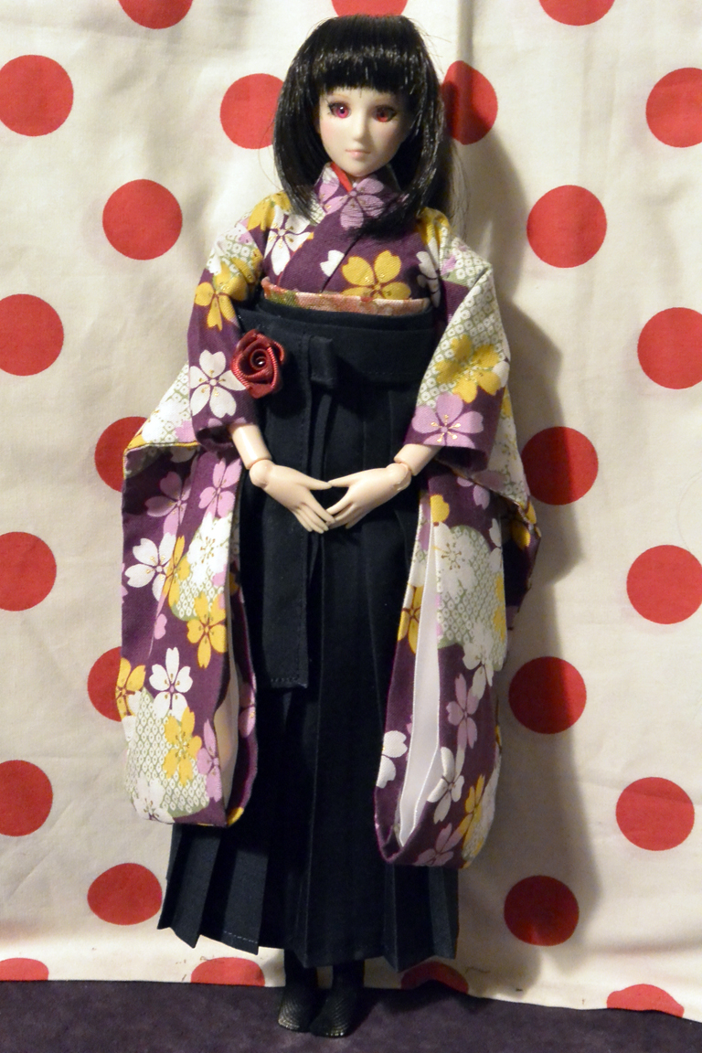 27cmドール（プーリップ・ジェニー・オビツ27など）の袴を作りました