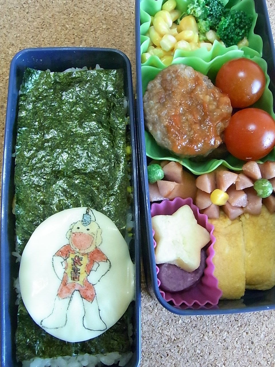 苺ichie ママ業の隙間に オブラートキャラ弁 ラッキーマン 苺ichie ママ業の隙間に オブラートキャラ弁 ラッキーマン