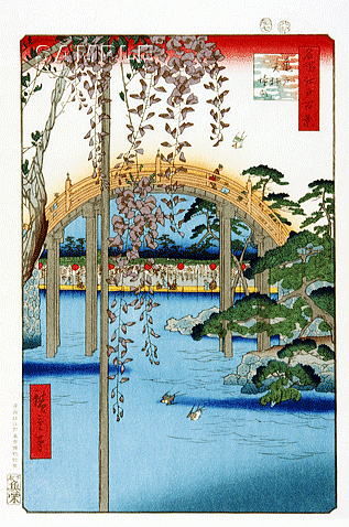 広重　名所江戸百景　亀戸天神境内