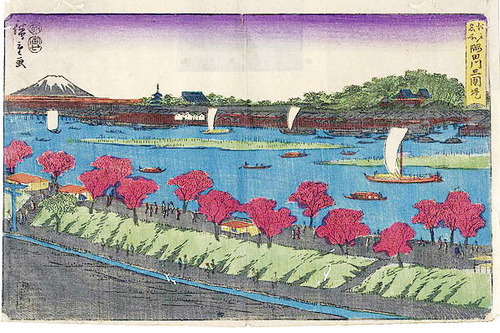 広重初代　隅田川三囲堤 1854