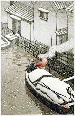 川瀬巴水　雪　小