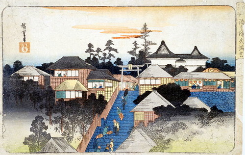 広重　江都名所　　湯しま天満宮
