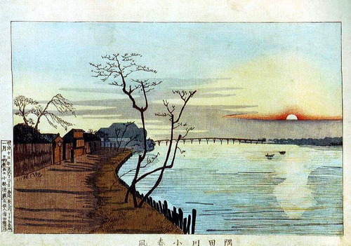 小林清親　隅田川小春凪 1880