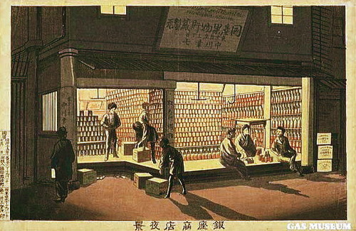 井上安治　銀座商店夜景　1882