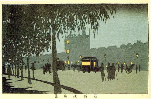 井上安治　筋違通夜景　大