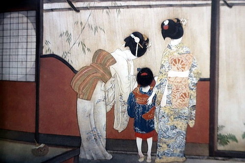 北野恒富  宵宮の雨　1928 (大阪市立美術館蔵)　大