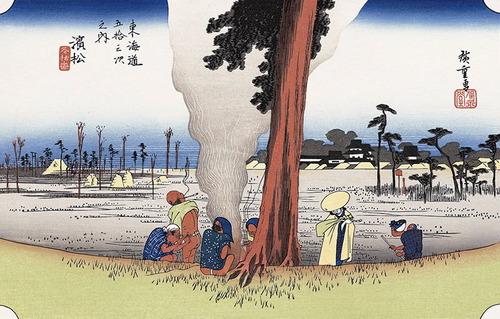 広重　浜松　冬枯ノ図