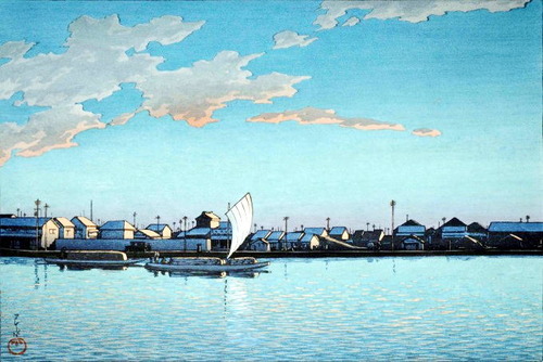 浜町河岸　T14 1925hasui-hamachokashi1-680x454