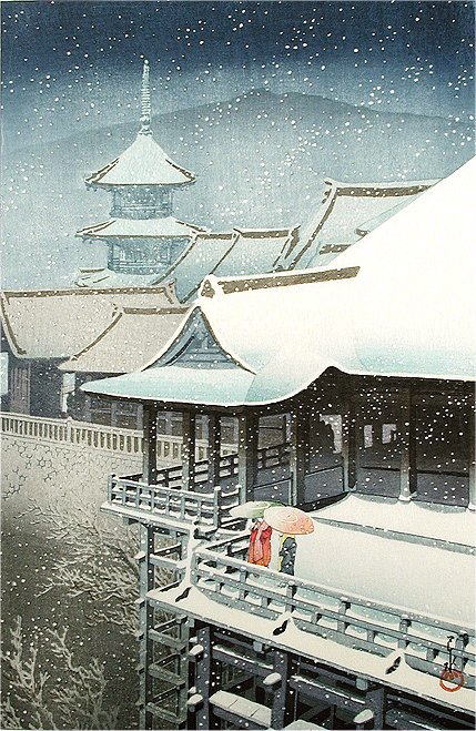 53_Hasui-b 春の雪　清水