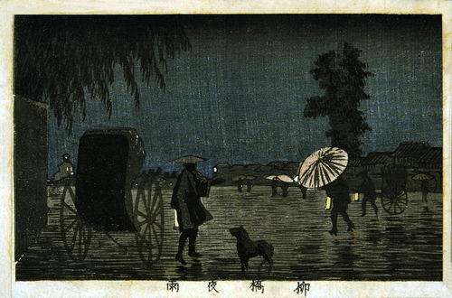 小林清親 柳橋夜雨