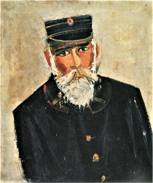 配達夫　半身　大阪市立美術館　蔵28