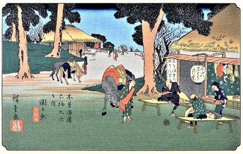 58_関ケ原　広重　木曽街道　