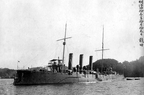 三笠　通報艦　龍田_1908　栗田健男の最初の乗務艦
