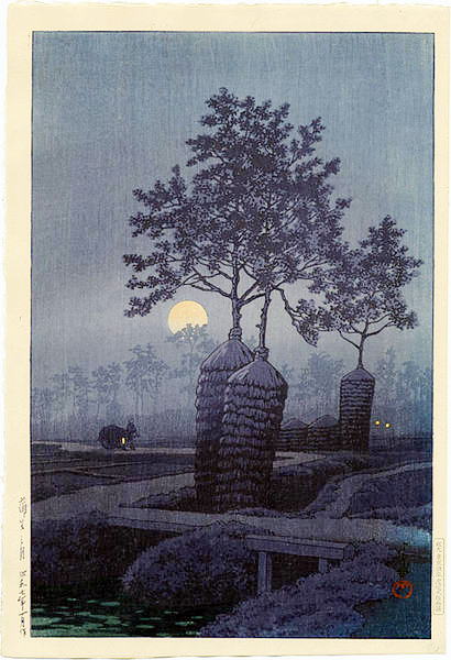 川瀬巴水　蒲生の満月 1930